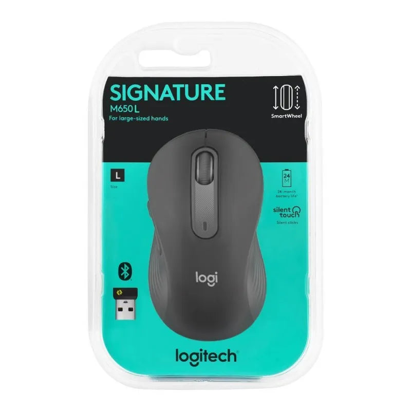 logitech signature wireless mouse large size, grey, m650l image2