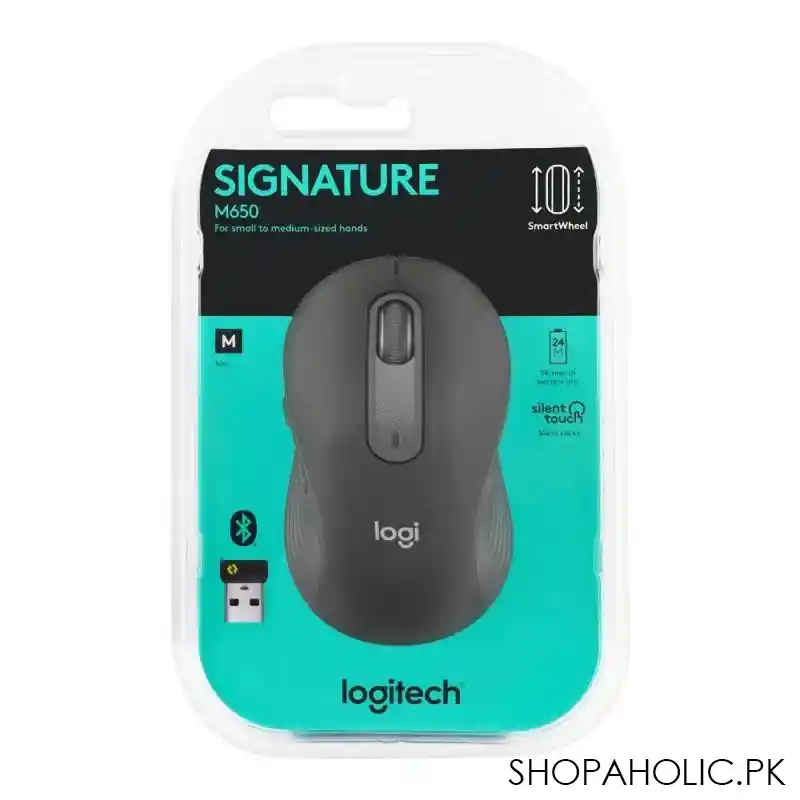 logitech signature wireless mouse medium size, grey, m650 image2