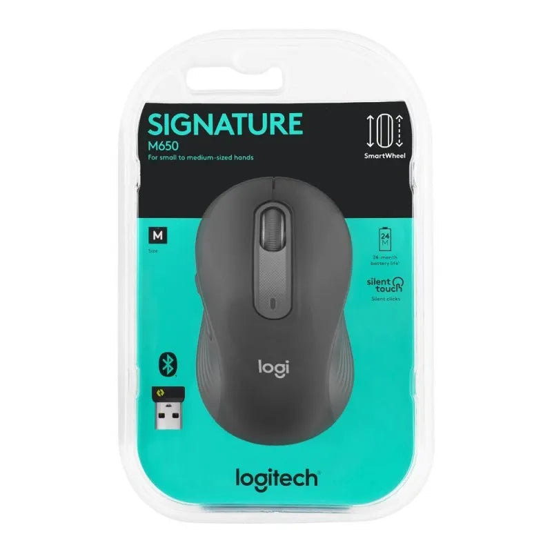 logitech signature wireless mouse medium size, grey, m650 image2