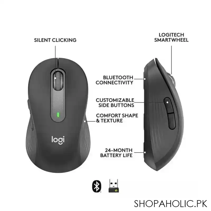 logitech signature wireless mouse medium size, grey, m650 main image