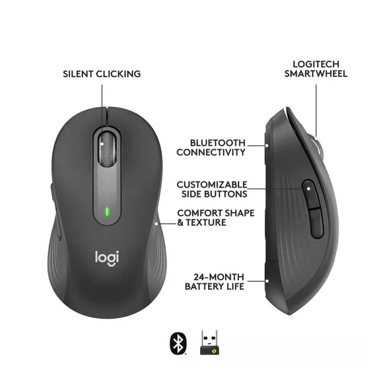 logitech signature wireless mouse medium size, grey, m650 main image