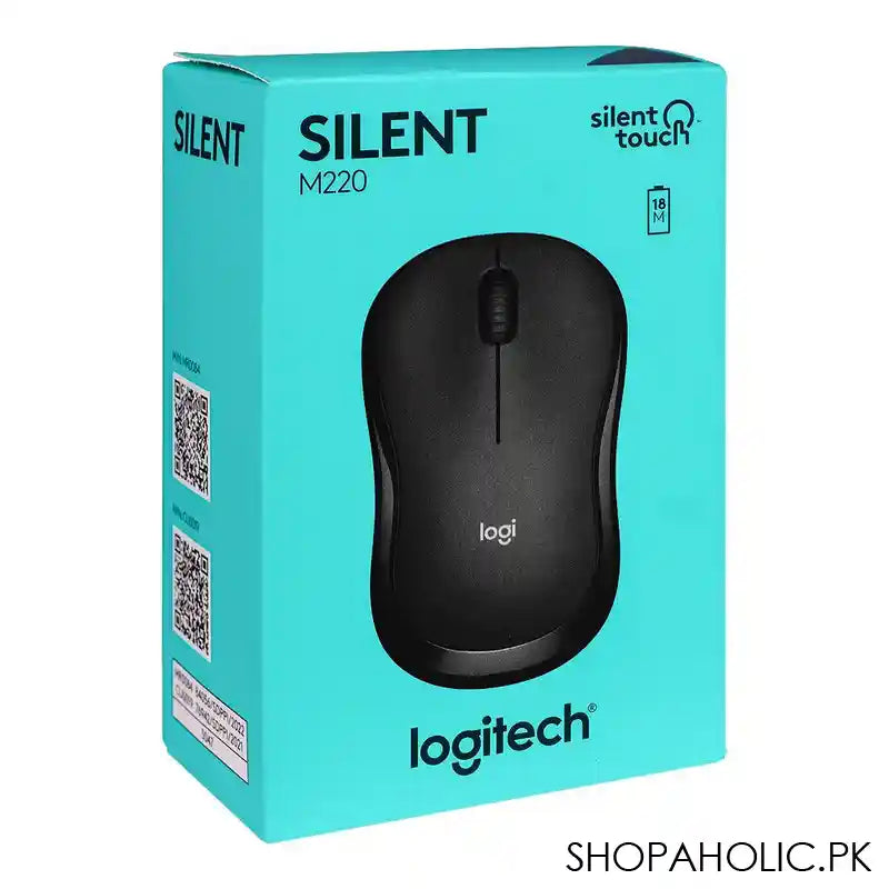 Logitech Silent Touch Wireless Mouse, 90% Noise Reduction, 18M Battery Life, M220, 910-004885 - Image 3