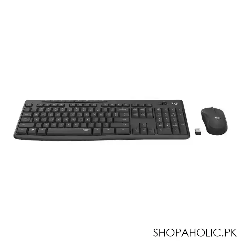 logitech silent wireless combo keyboard & mouse black, mk295 image2