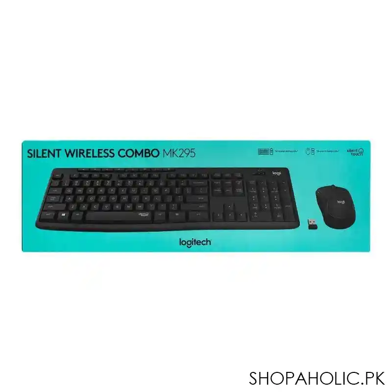 logitech silent wireless combo keyboard & mouse black, mk295 image5