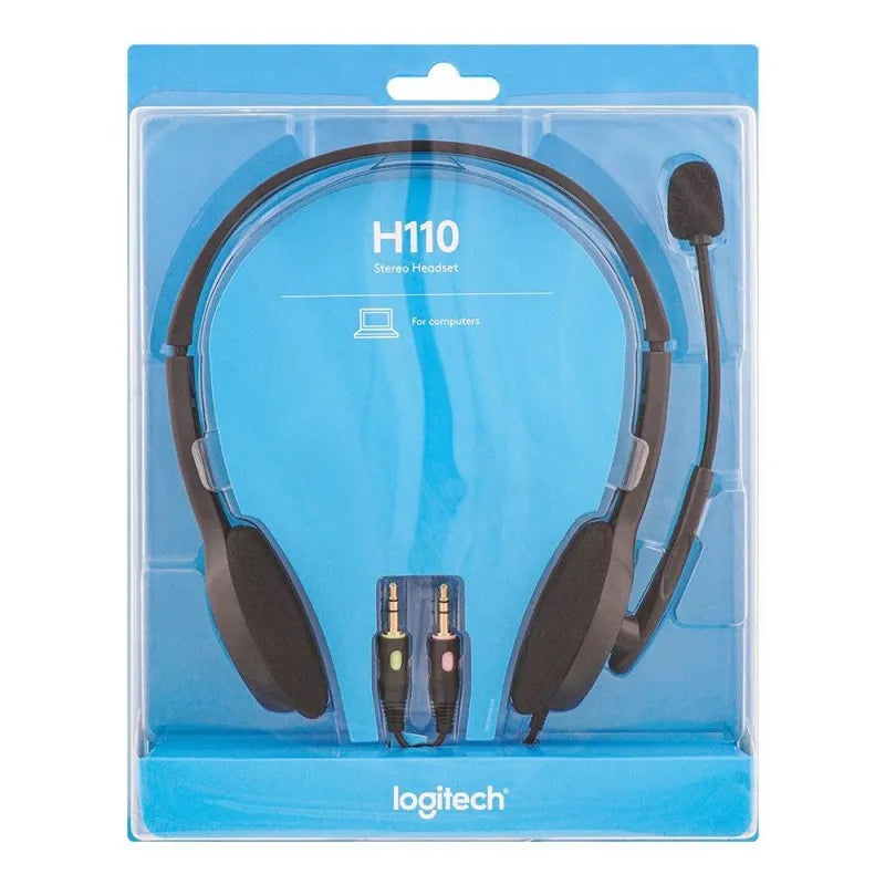 logitech stereo headset, black, h110, 981 00459 image4