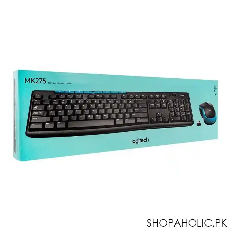 logitech wireless combo keyboard, black/blue, mk275, 920 008460 image2