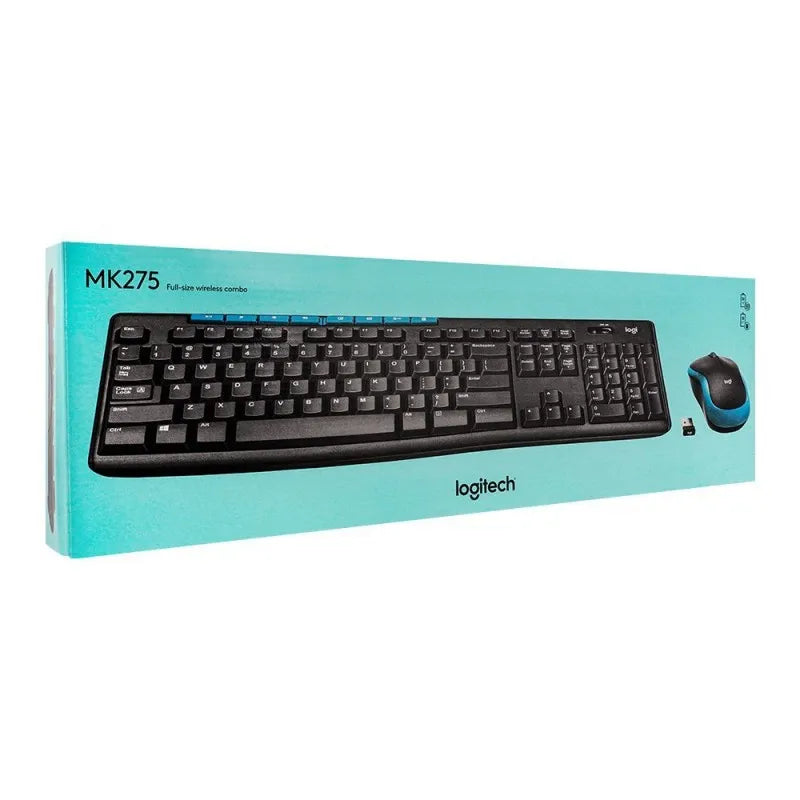 logitech wireless combo keyboard, black/blue, mk275, 920 008460 image2