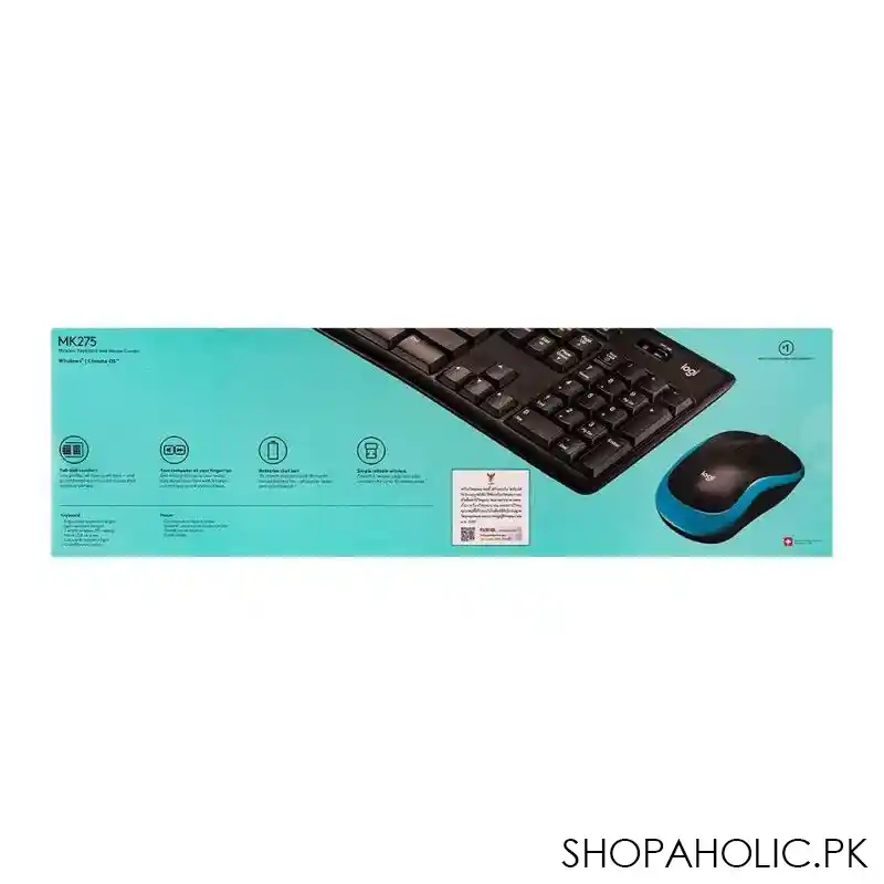 logitech wireless combo keyboard, black/blue, mk275, 920 008460 image3