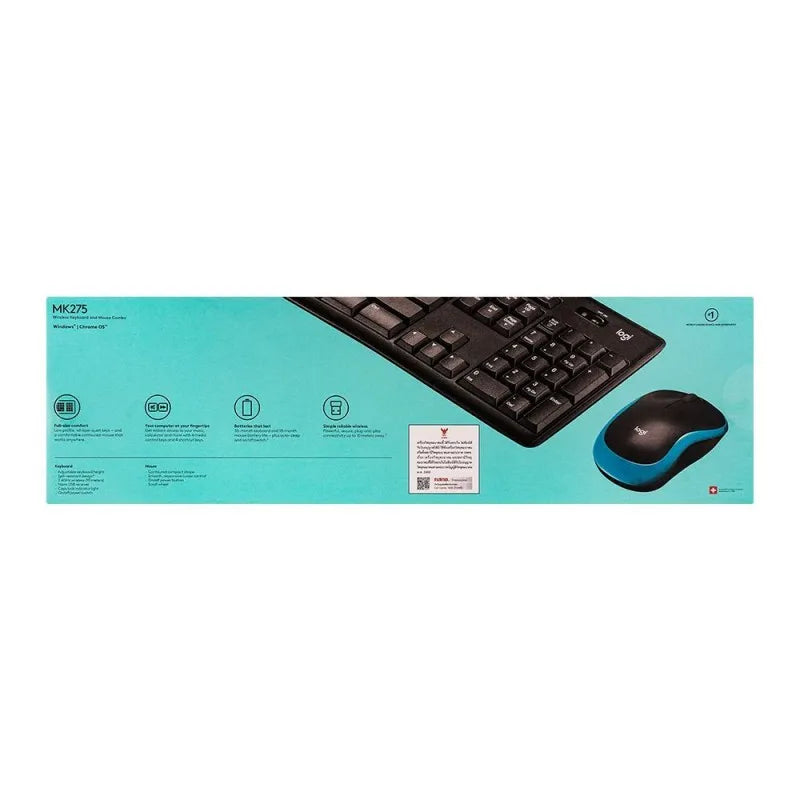 logitech wireless combo keyboard, black/blue, mk275, 920 008460 image3