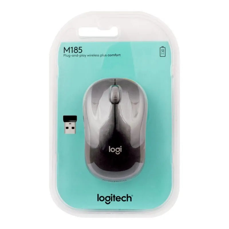 logitech wireless mouse, black, m185 image2