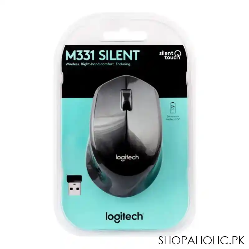 logitech wireless mouse, black, m331 image2