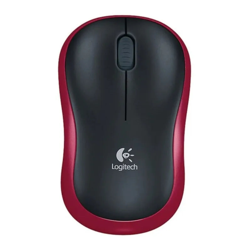 logitech wireless mouse, black/red, m185 main image