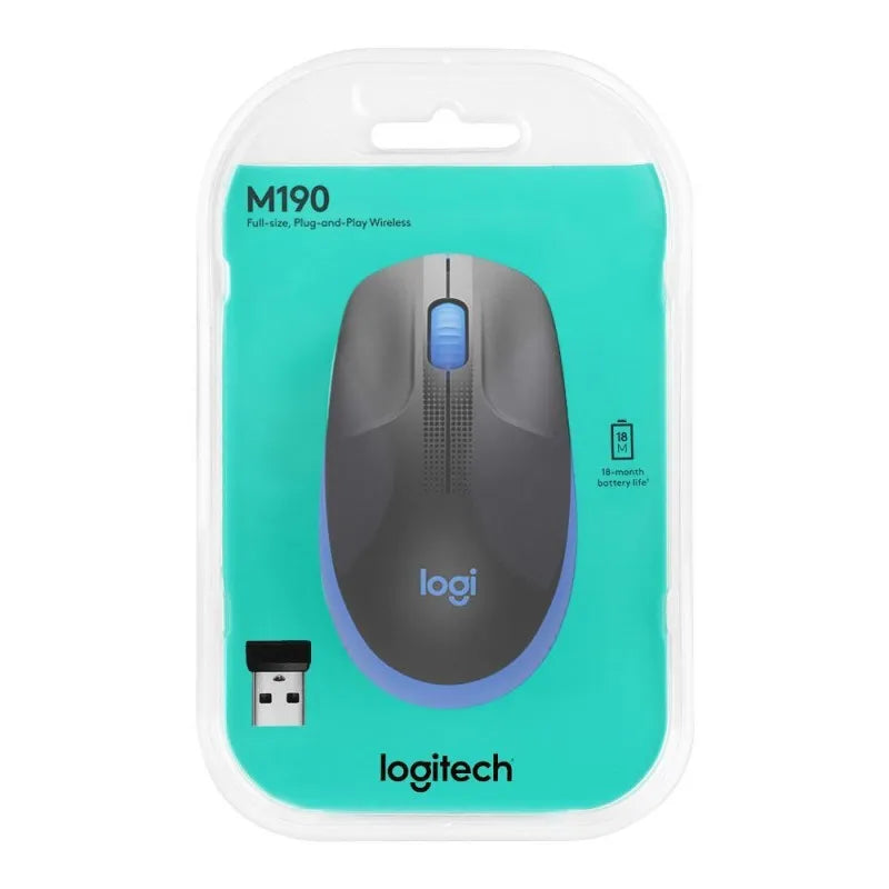 logitech wireless mouse, blue, m190, 910 005914 image2