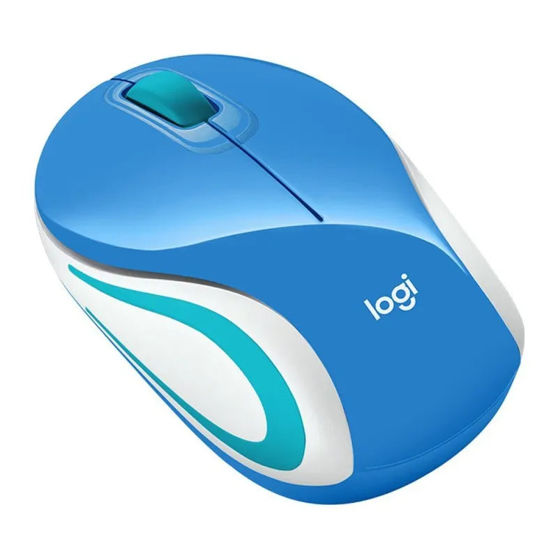 logitech wireless mouse, blue/white, m187 image2