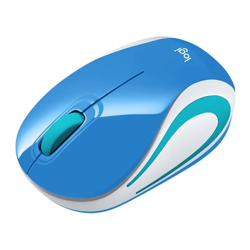 logitech wireless mouse, blue/white, m187 image3