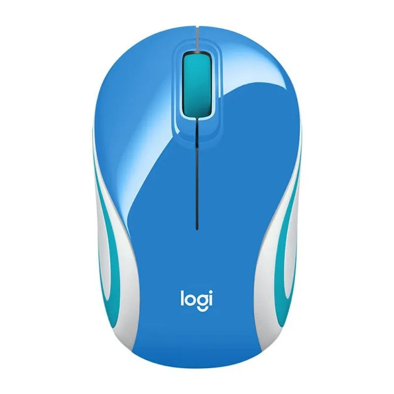 logitech wireless mouse, blue/white, m187 main image