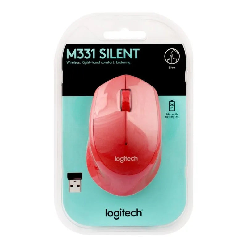 logitech wireless mouse, red, m331 image2