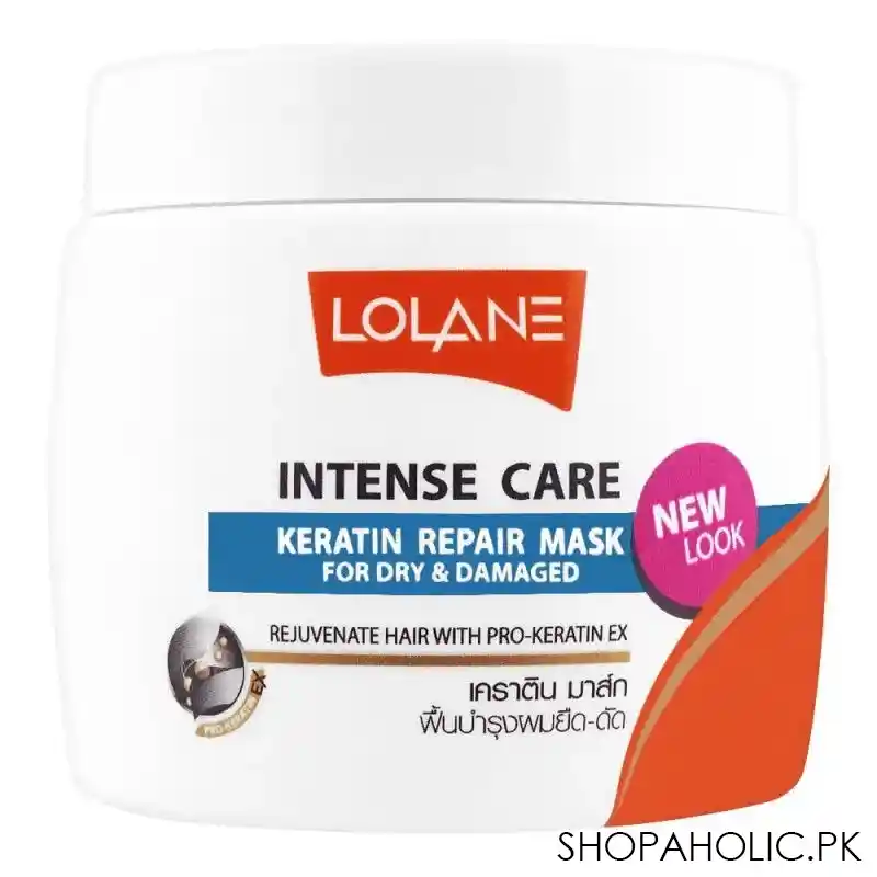 lolane intense care dry & damaged keratin repair hair mask, 200ml main image