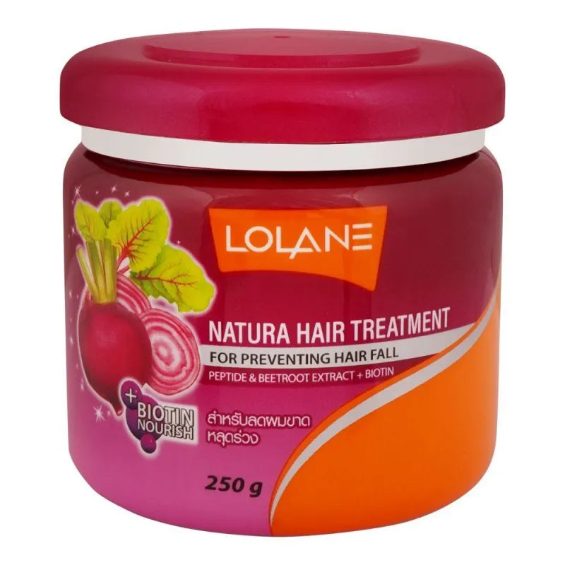 lolane natura beetroot + biotin hair treatment, 250g main image