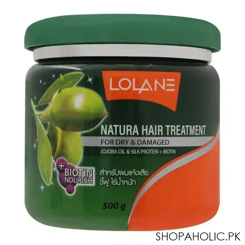 lolane natura hair treatment, jojoba oil & silk protein, for dary & damaged, 500g main image