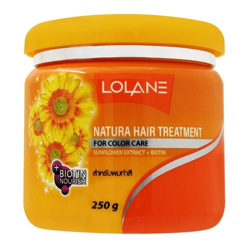 lolane natura hair treatment, sunflower extract + biotin, for color care, 250g main image