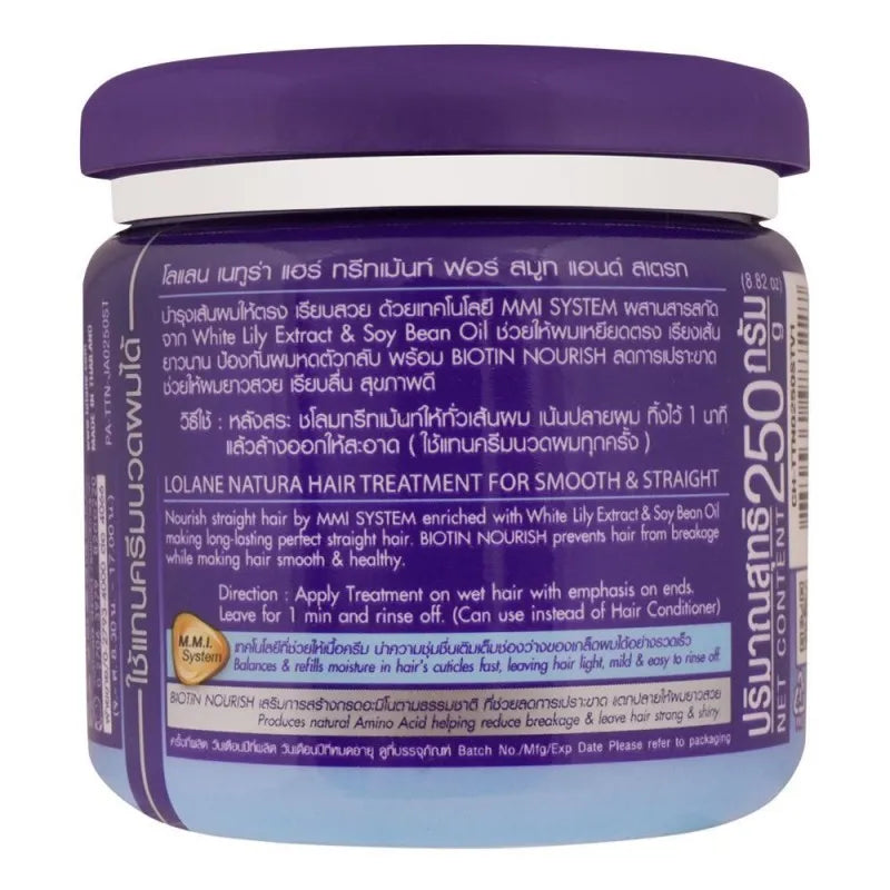 lolane natura lily extract hair + biotin treatment, 250g image2