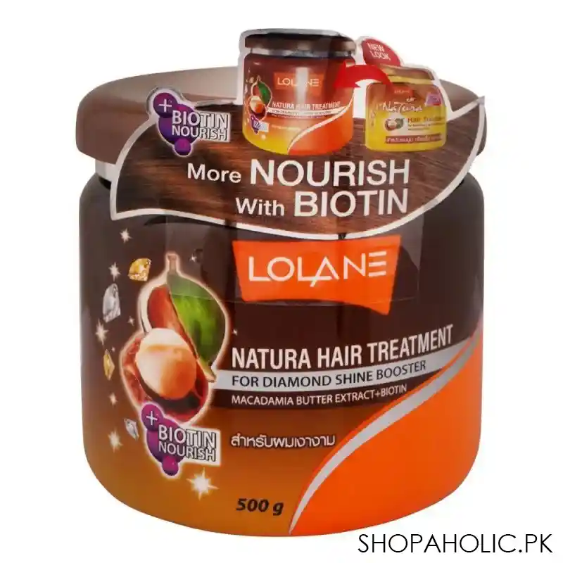 lolane natura macadamia butter + biotin hair treatment, 500g main image