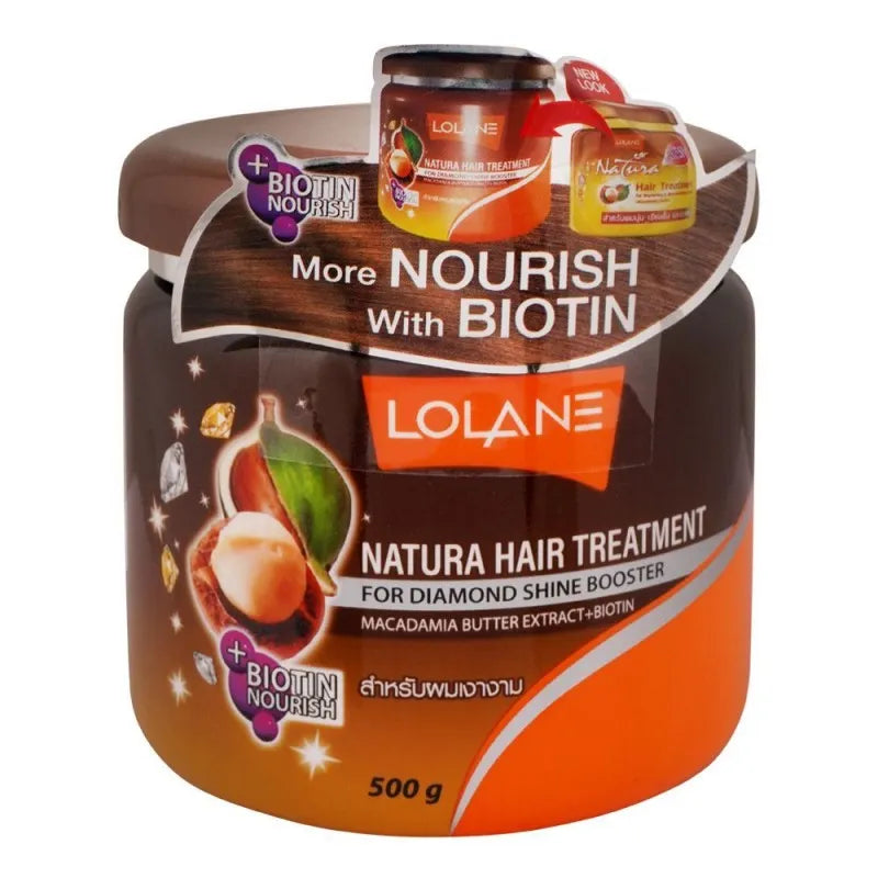 lolane natura macadamia butter + biotin hair treatment, 500g main image