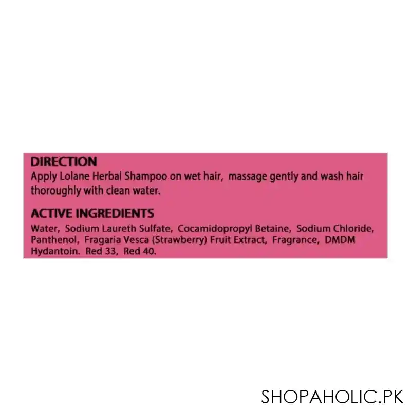 lolane pro vitamin b5 strawberry herbal shampoo, 350ml image3