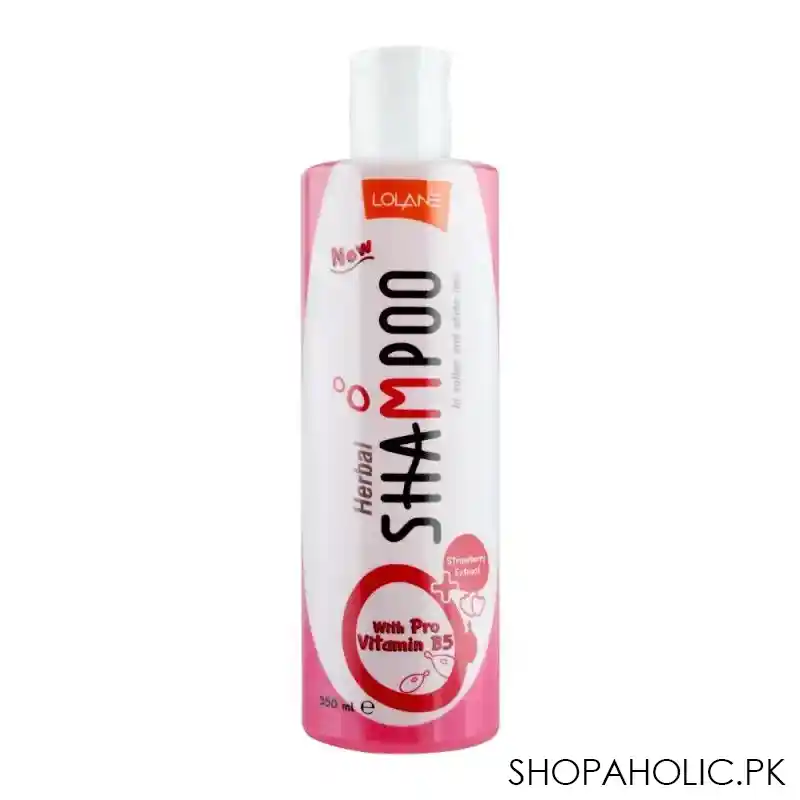 lolane pro vitamin b5 strawberry herbal shampoo, 350ml main image