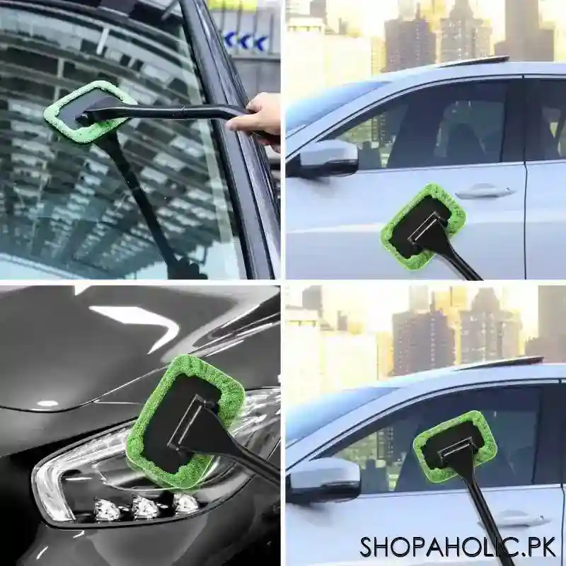 long handle car window windshield cleaning duster with washable cloth image2