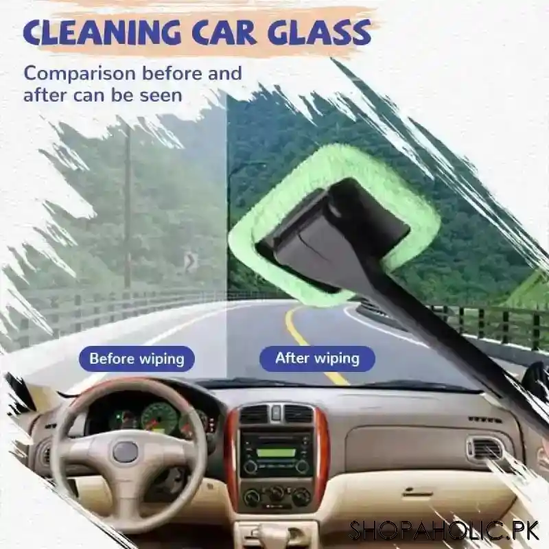 long handle car window windshield cleaning duster with washable cloth image4