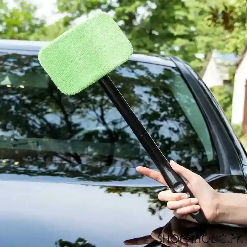 long handle car window windshield cleaning duster with washable cloth main image