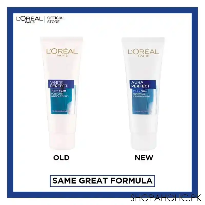 l'oreal paris aura perfect milky foam purifying & brightening cleanser, 100ml image2