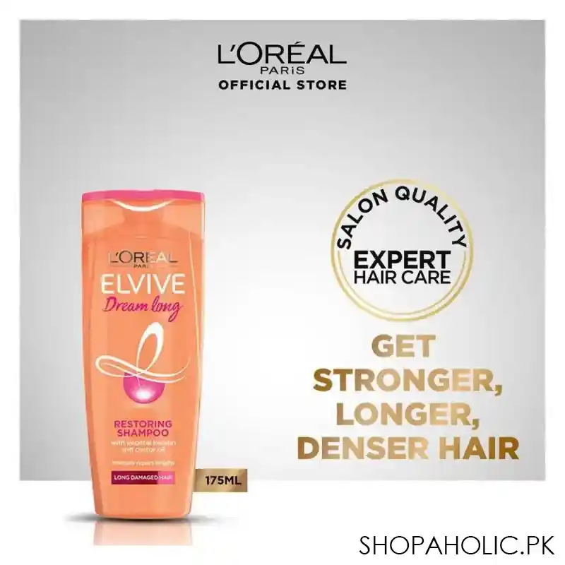 l'oreal paris dream long restoring shampoo, weakened long hair, 175ml main image