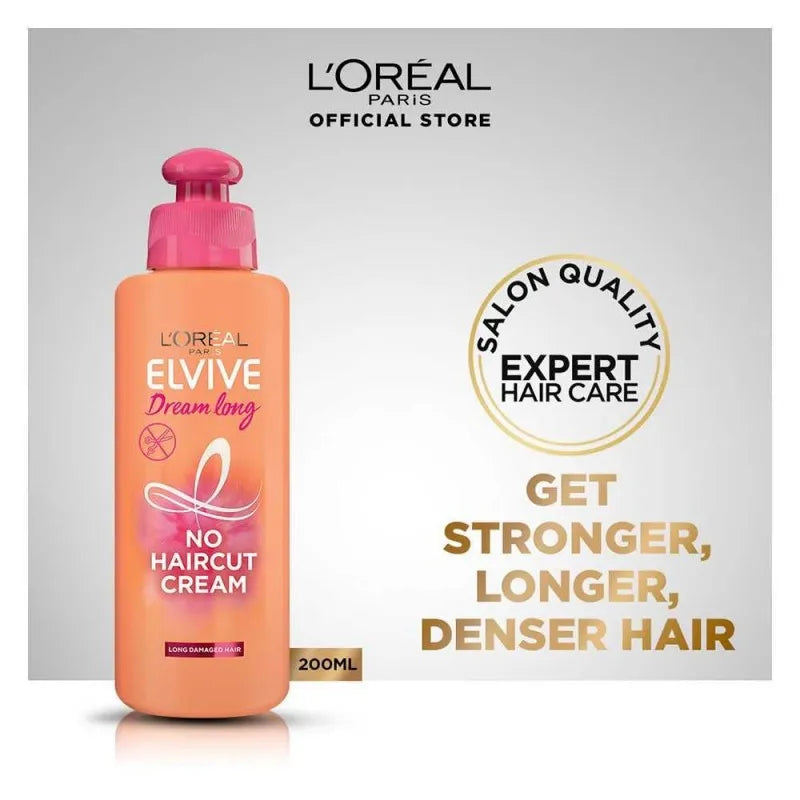 l'oreal paris elvive dream long no hair cut cream, for long damaged hair, 200ml main image