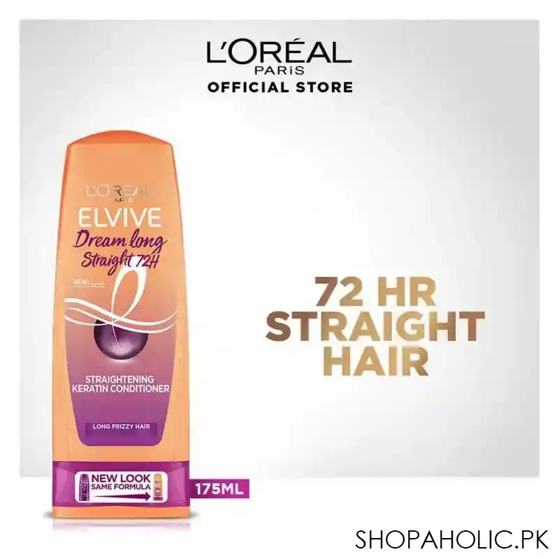 l'oreal paris elvive dream long straight 72h straightening keratin conditioner, 175ml main image