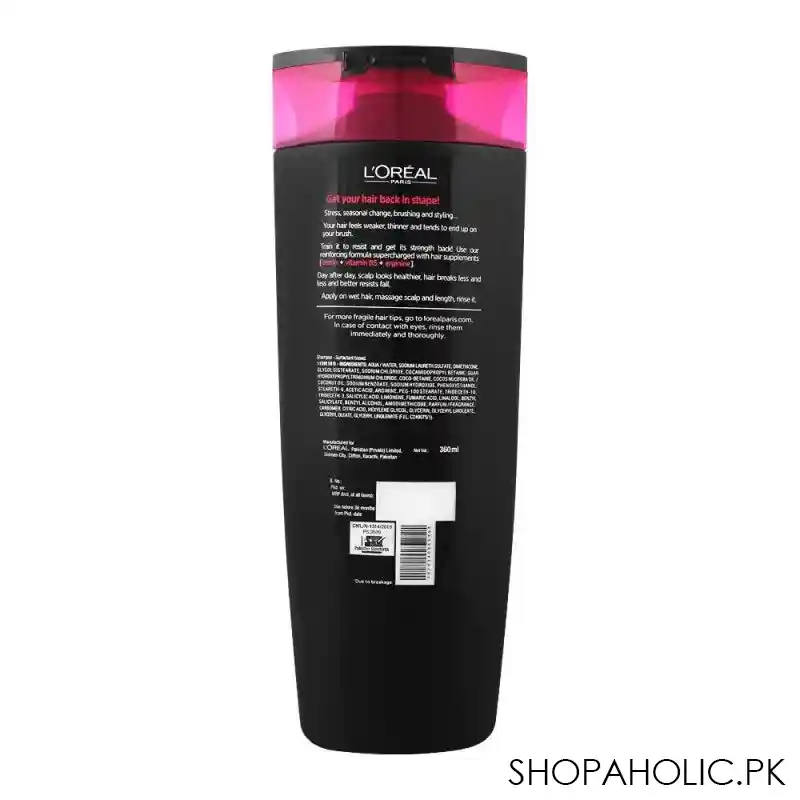 l'oreal paris elvive fall resist reinforcing shampoo, 360ml image2