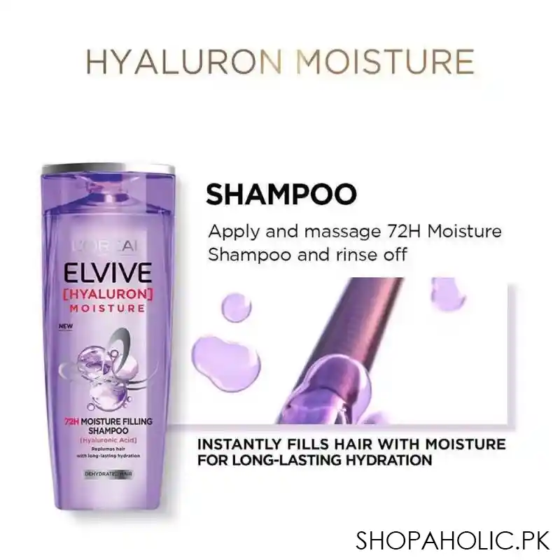 l'oreal paris elvive hyaluron moisture 72h moisture filling shampoo, 175ml image6