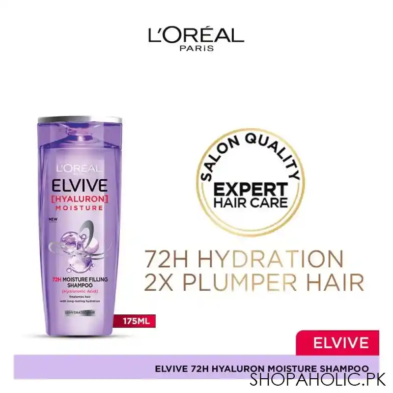 l'oreal paris elvive hyaluron moisture 72h moisture filling shampoo, 175ml main image