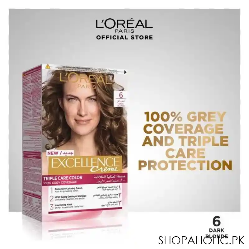 l'oreal paris excellence creme hair colour, dark blonde 6 main image