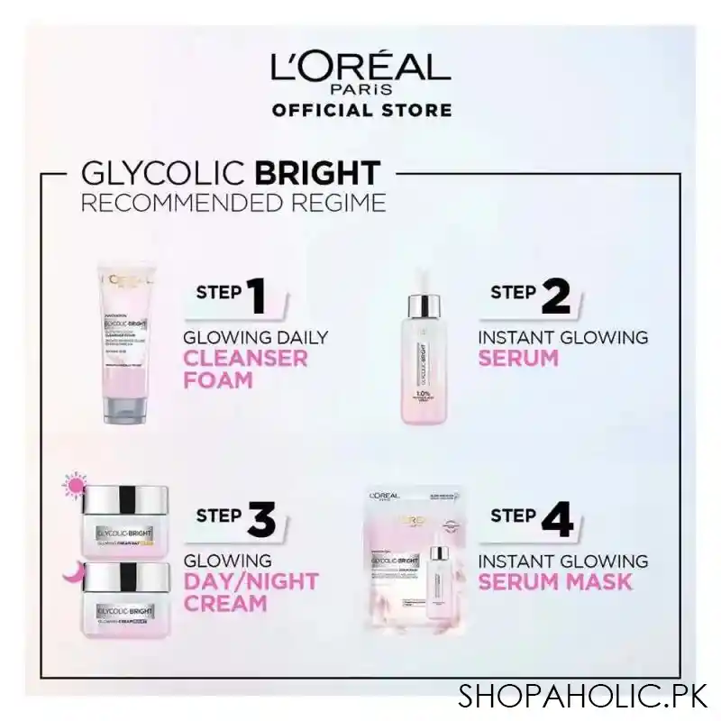 l'oreal paris glycolic bright instant glowing serum, reduces 57% dark spots, 15ml image5