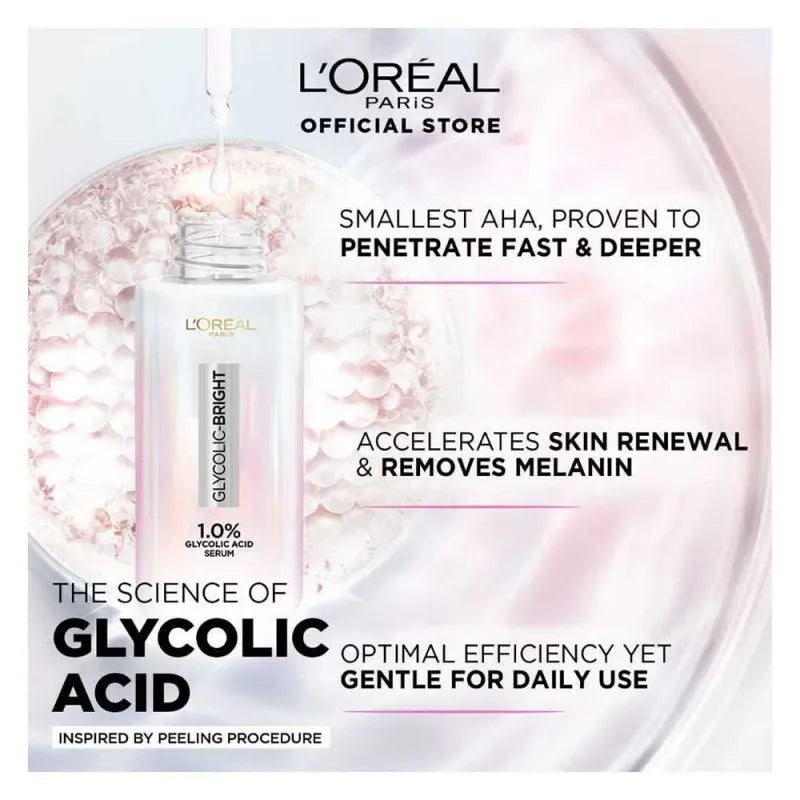 l'oreal paris glycolic bright instant glowing serum, reduces 57% dark spots, 30ml image2