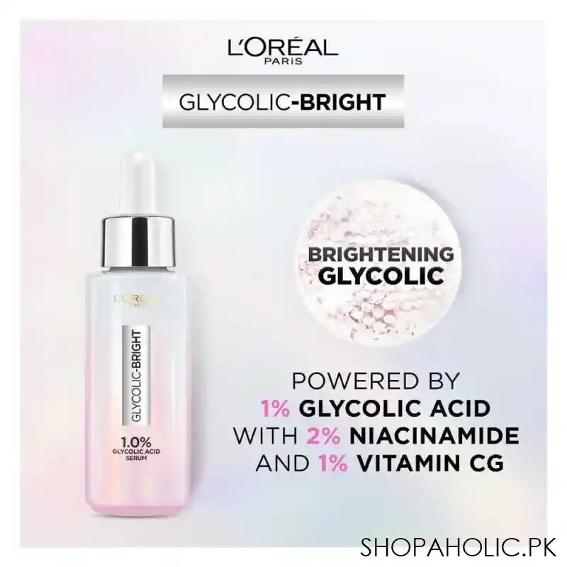 l'oreal paris glycolic bright instant glowing serum, reduces 57% dark spots, 30ml main image