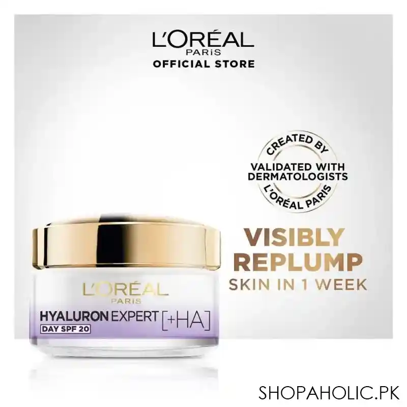 l'oreal paris hyaluron expert replumping moisturizing care day cream, spf 20, 50ml image2