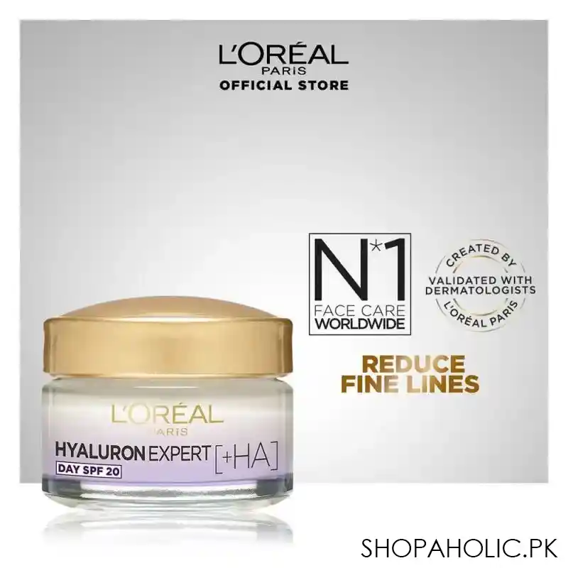 l'oreal paris hyaluron expert replumping moisturizing care day cream, spf 20, 50ml main image