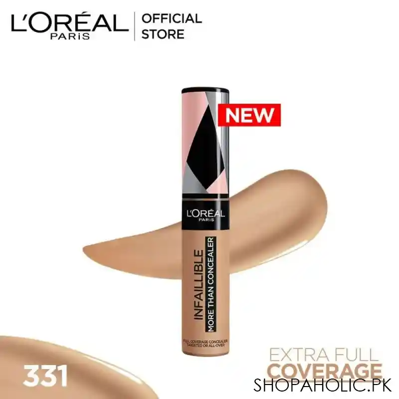 l'oreal paris infaillible full wear more than concealer, full coverage concealer, 331 latte main image