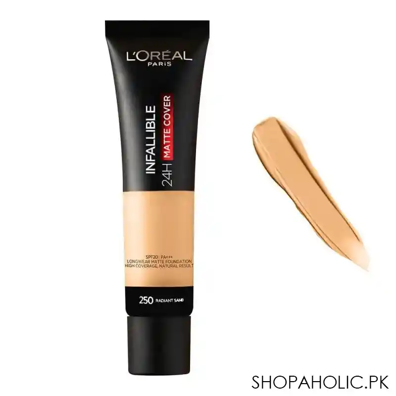 l'oreal paris infallible 24h matte cover foundation, 250 radiant sand image2