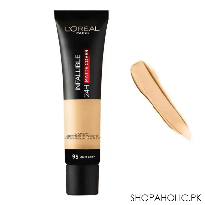 l'oreal paris infallible 24h matte cover foundation, 95 light linen main image