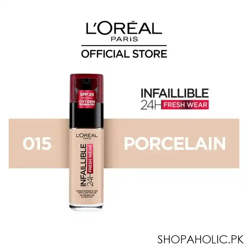 l'oreal paris infallible 24h stay fresh foundation, 015 porcelain main image